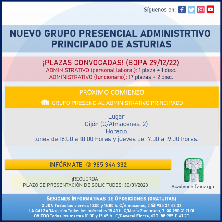 NUEVO GRUPO PRESENCIAL ADMINISTRATIVO PRINCIPADO DE ASTURIAS NUEVO GRUPO PRESENCIAL ADMINISTRATIVO PRINCIPADO DE ASTURIAS
